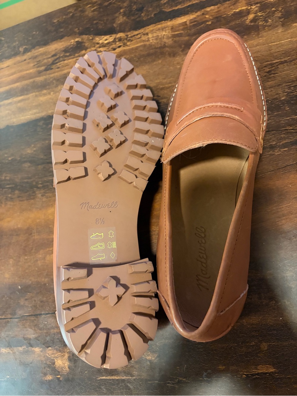 NWOT Madewell Corinne Lugsole Penny Loafers Dried Maple Leather 8.5 - Picture 8 of 8